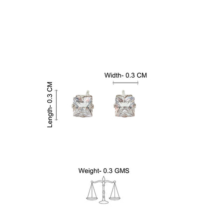 Zirconia Crystal Square Stud Earring
