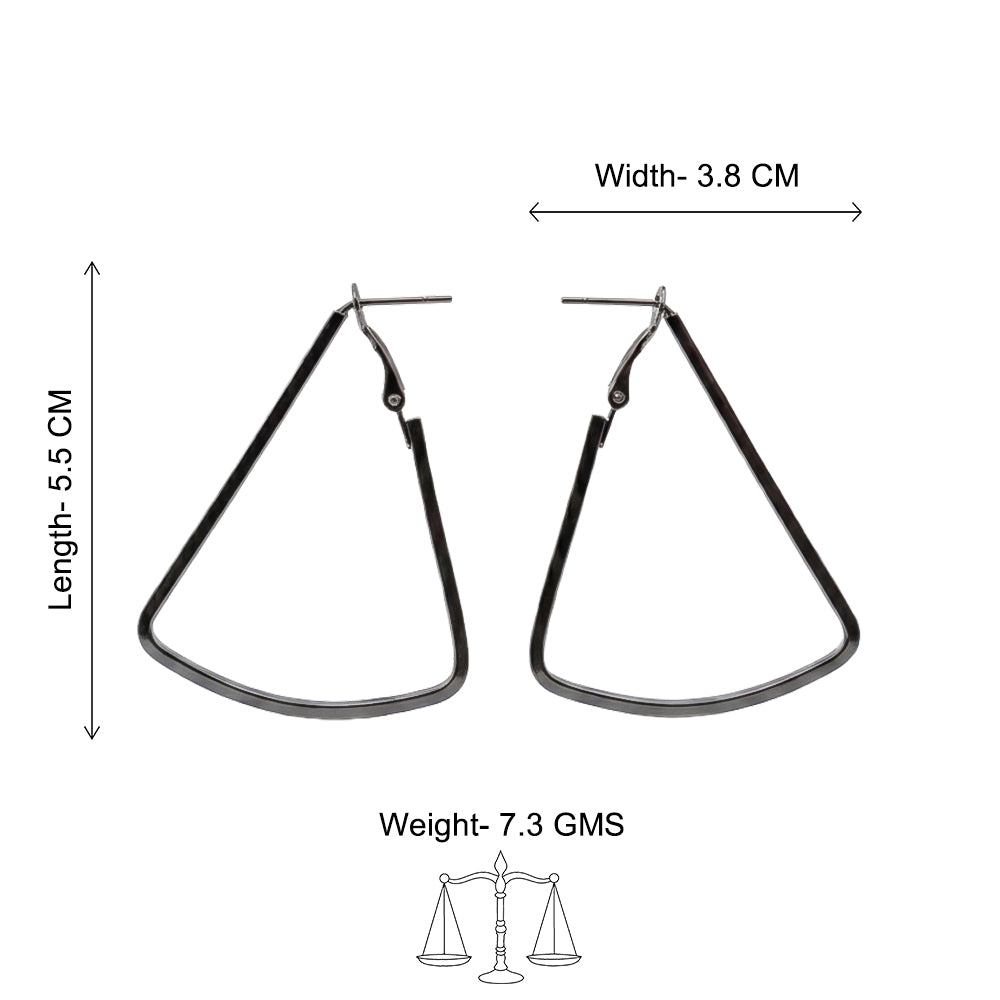Western Style Triangular Metallic Loop Earring