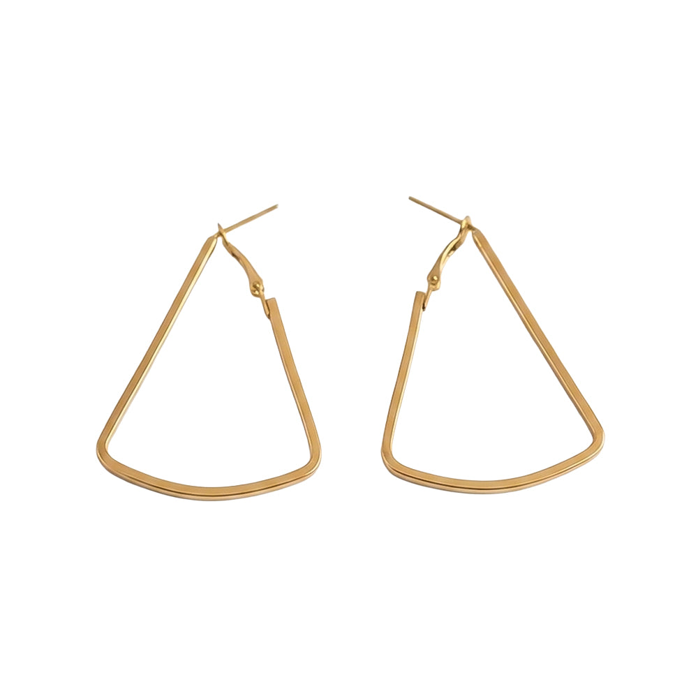 Western Style Triangular Metallic Loop Earring