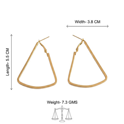Western Style Triangular Metallic Loop Earring