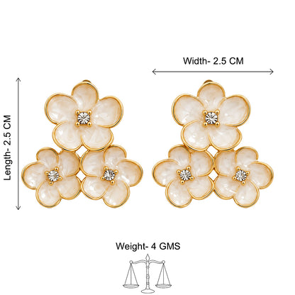 Golden Floral Cluster Earrings