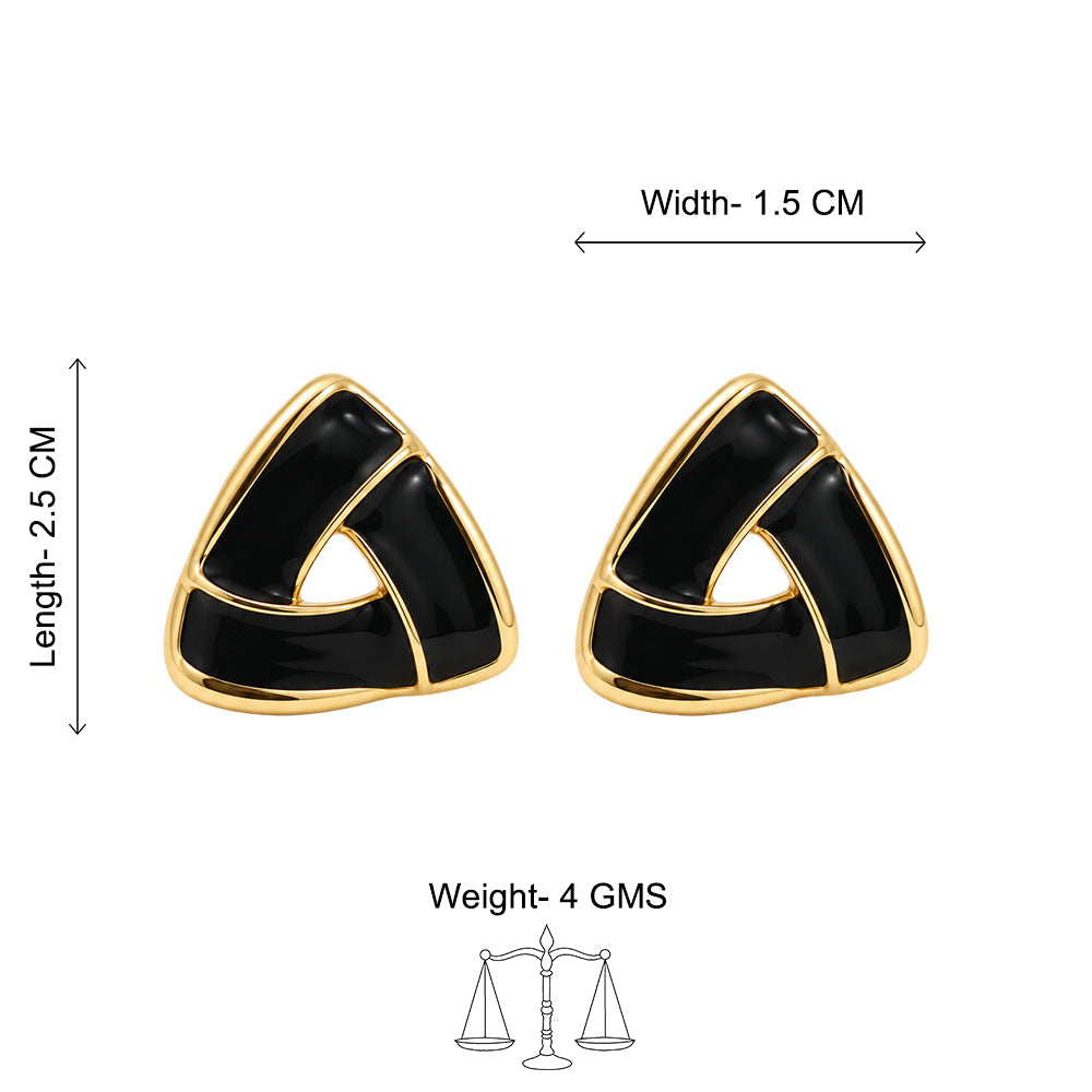 Midnight Triangle Stud Earrings