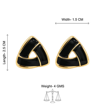 Midnight Triangle Stud Earrings