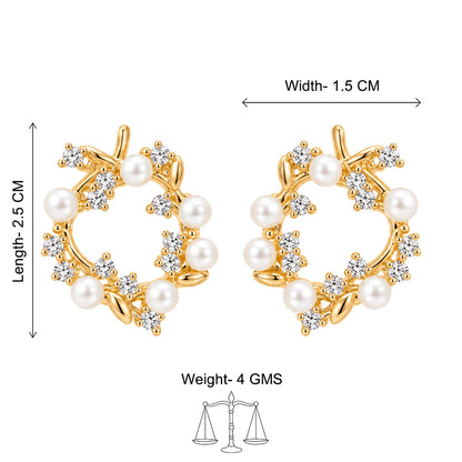 Golden Blossom Hoop Earrings