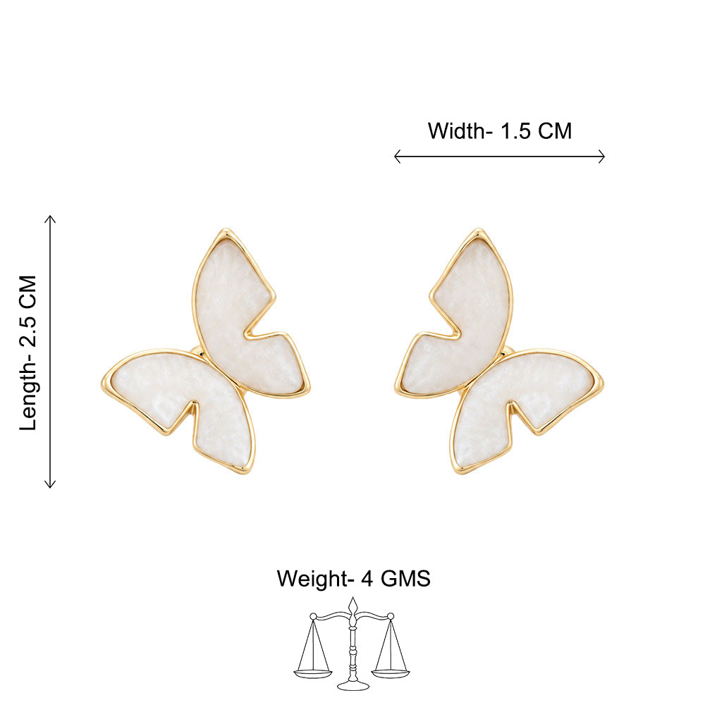 Ivory Butterfly Stud Earrings
