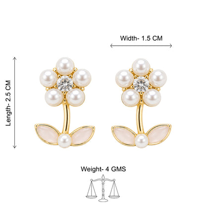 Pearl Petal Drop Earrings