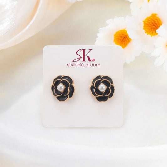 Midnight Bloom Stud Earrings