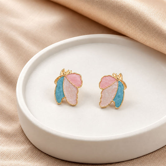 Pastel Petal Wing Stud Earrings