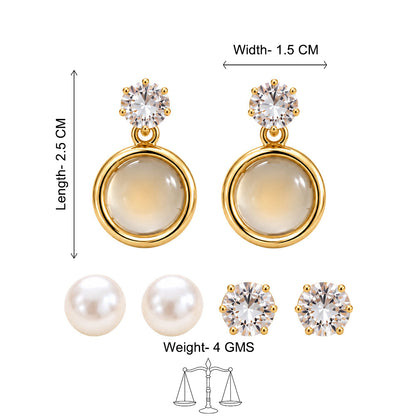 Golden Halo Pearl Earrings