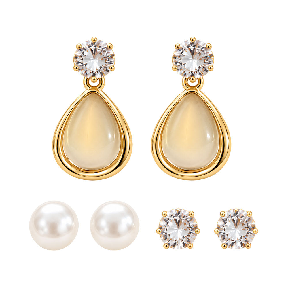 Golden Teardrop Glow Earrings