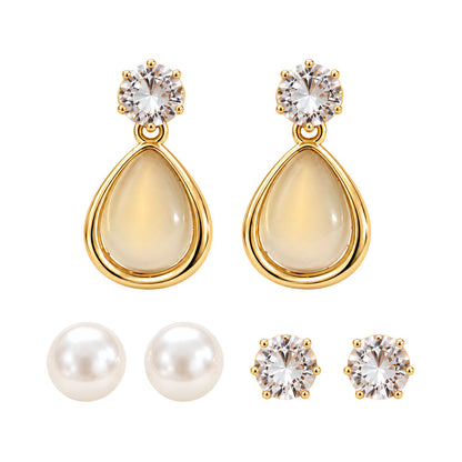 Golden Teardrop Glow Earrings