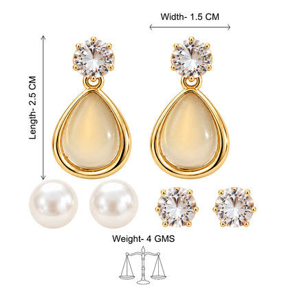 Golden Teardrop Glow Earrings