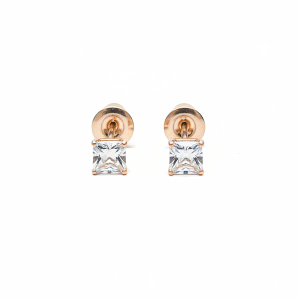 Zirconia Crystal Square Stud Earrings