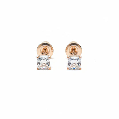Zirconia Crystal Square Stud Earrings