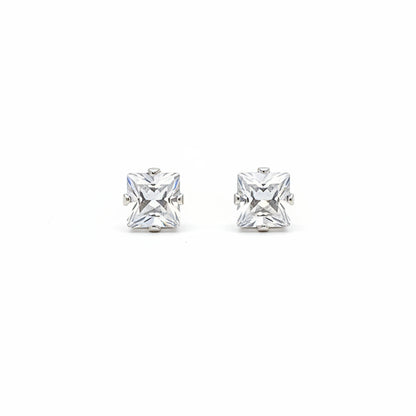 Zirconia Crystal Square Stud Earrings