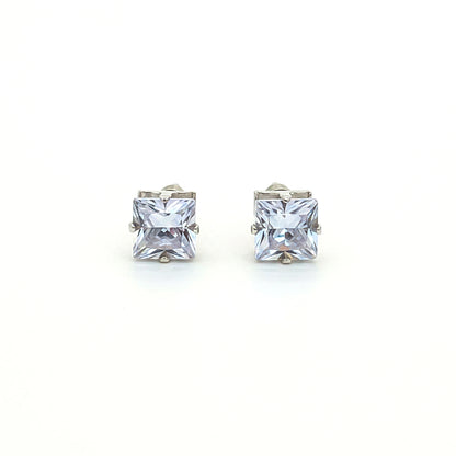 Zirconia Crystal Square Stud Earrings