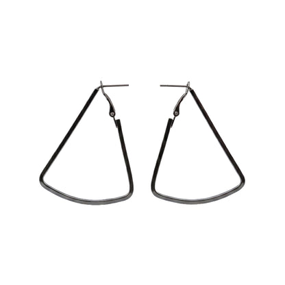Western Style Triangular Metallic Loop Earrings