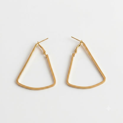 Western Style Triangular Metallic Loop Earrings
