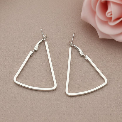 Western Style Triangular Metallic Loop Earrings