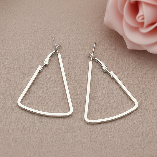 Western Style Triangular Metallic Loop Earrings