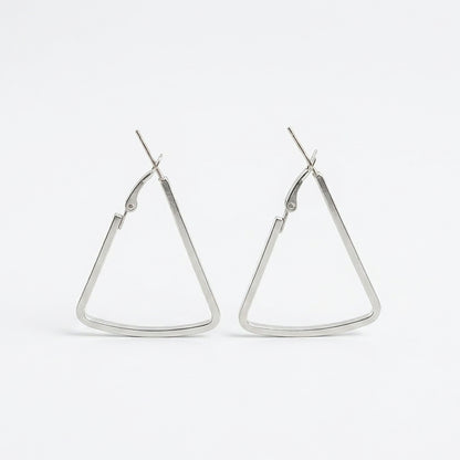 Western Style Triangular Metallic Loop Earrings