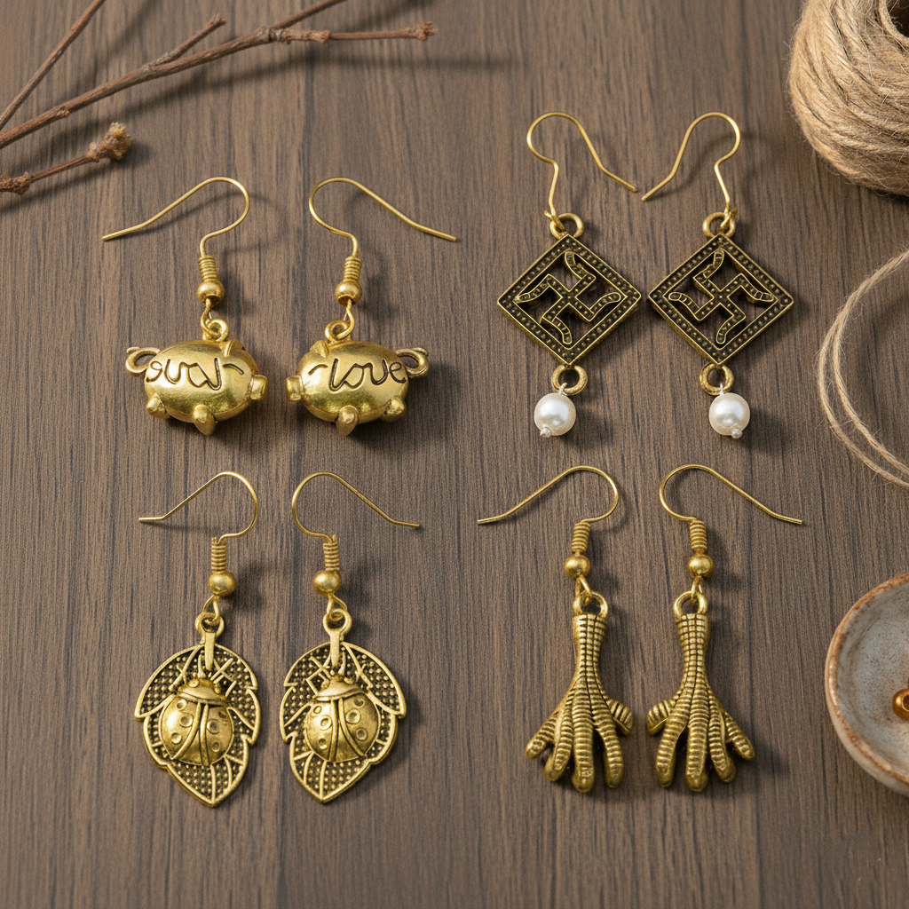 StylishKudi Oxidised Silver Drops & Danglers Earrings ComboSet for Women&girl