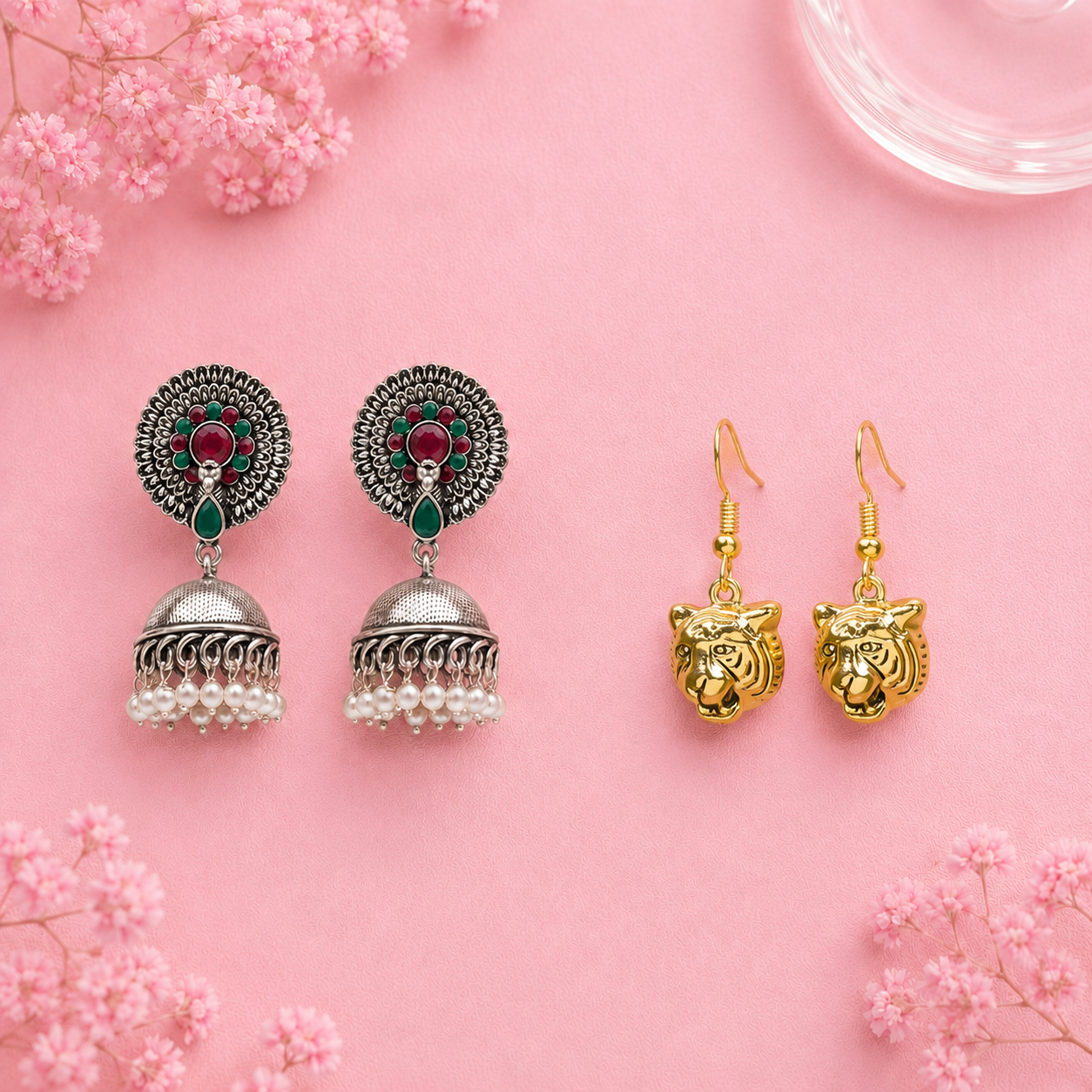 Evergreen earrings (Multicolored) fiercely flawless dangler earrings Combo set