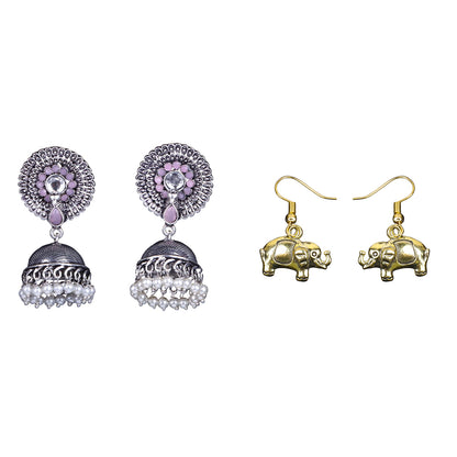 Evergreen earrings (Baby Pink) Eleglam dangler earrings Combo set