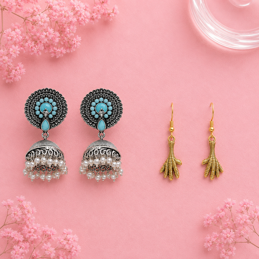 Evergreen earrings (Mint) Talon twist dangler earrings Combo set