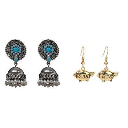 Evergreen earrings (Sky Blue) Treasure oink dangler earrings Combo set