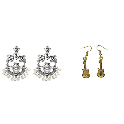 Carved Charm Dangler earrings (White) Strum chic dangler earrings Combo set