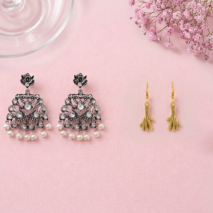 Peacock glow stone studded dangler & Talon twist dangler Combo set