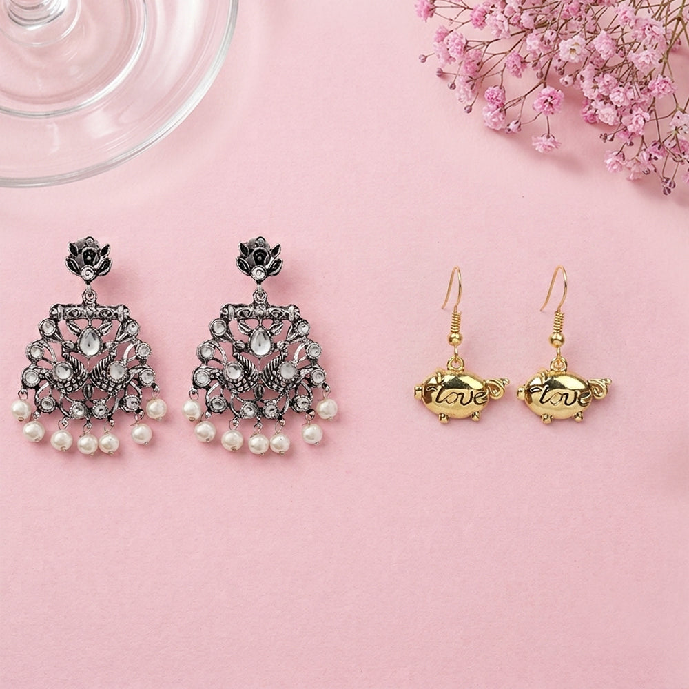 Peacock glow stone studded dangler & Treasure oink dangler Combo set