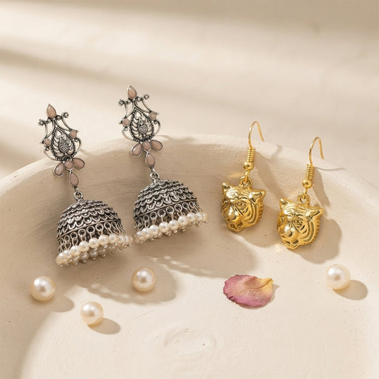 Kalash Kamal earring  fiercely flawless dangler earrings Combo set