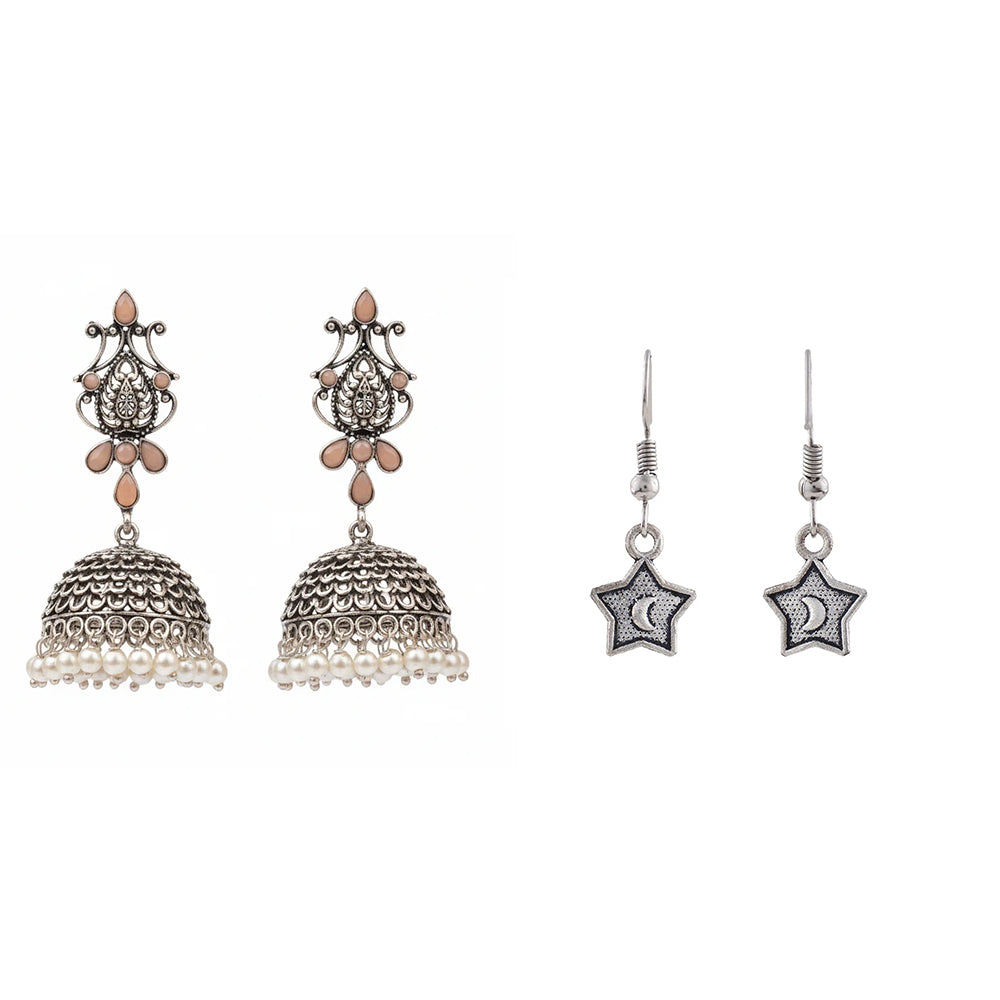 Kalash Kamal earring  You're a star dangler earrings (Silver) Combo set