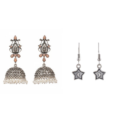 Kalash Kamal earring  You're a star dangler earrings (Silver) Combo set