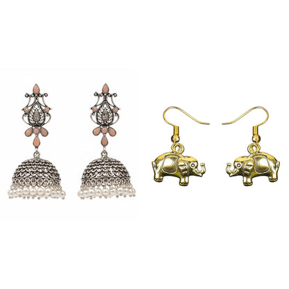 Kalash Kamal earring (Light Orange) Eleglam dangler earrings Combo set