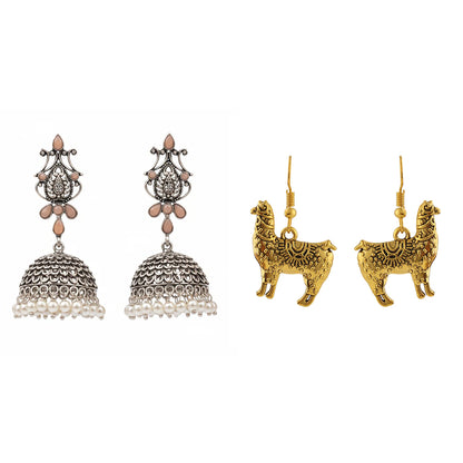 Kalash Kamal earring (Light Orange) Lama Drama dangler earrings Combo set