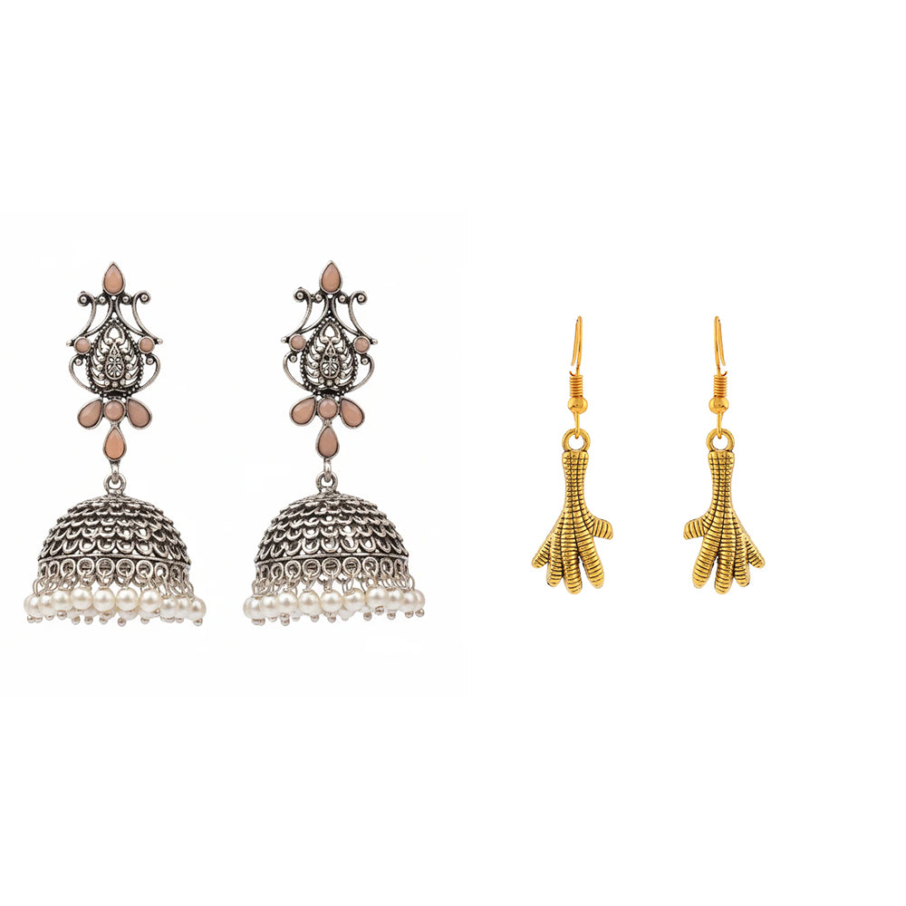 Kalash Kamal earring (Light Orange) Talon twist dangler earrings Combo set