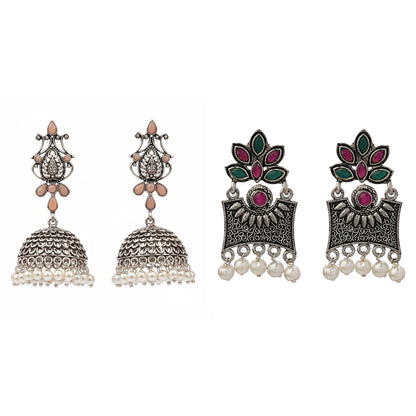 Kalash Kamal earring  Flora-Aura stone studded dangler earrings Combo