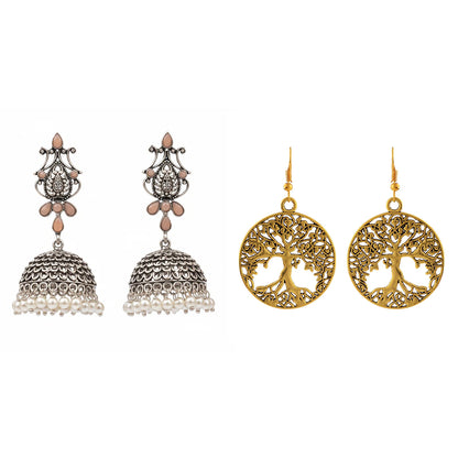 Kalash Kamal earring (Light Orange) Roots and rizz dangler earrings Combo set