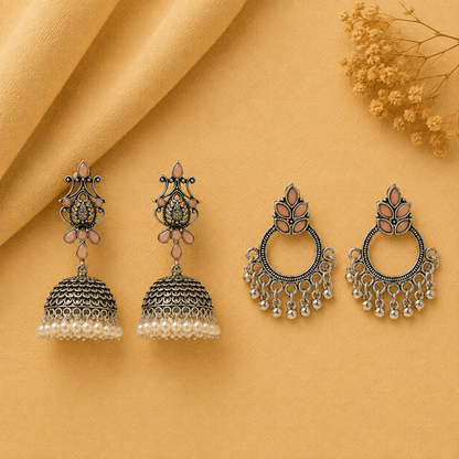 Kalash Kamal earring  Fine Shine stud earrings  Combo set