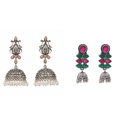 Kalash Kamal earring  Dazzle Dash Jhumki earring (Multicolored) Combo set