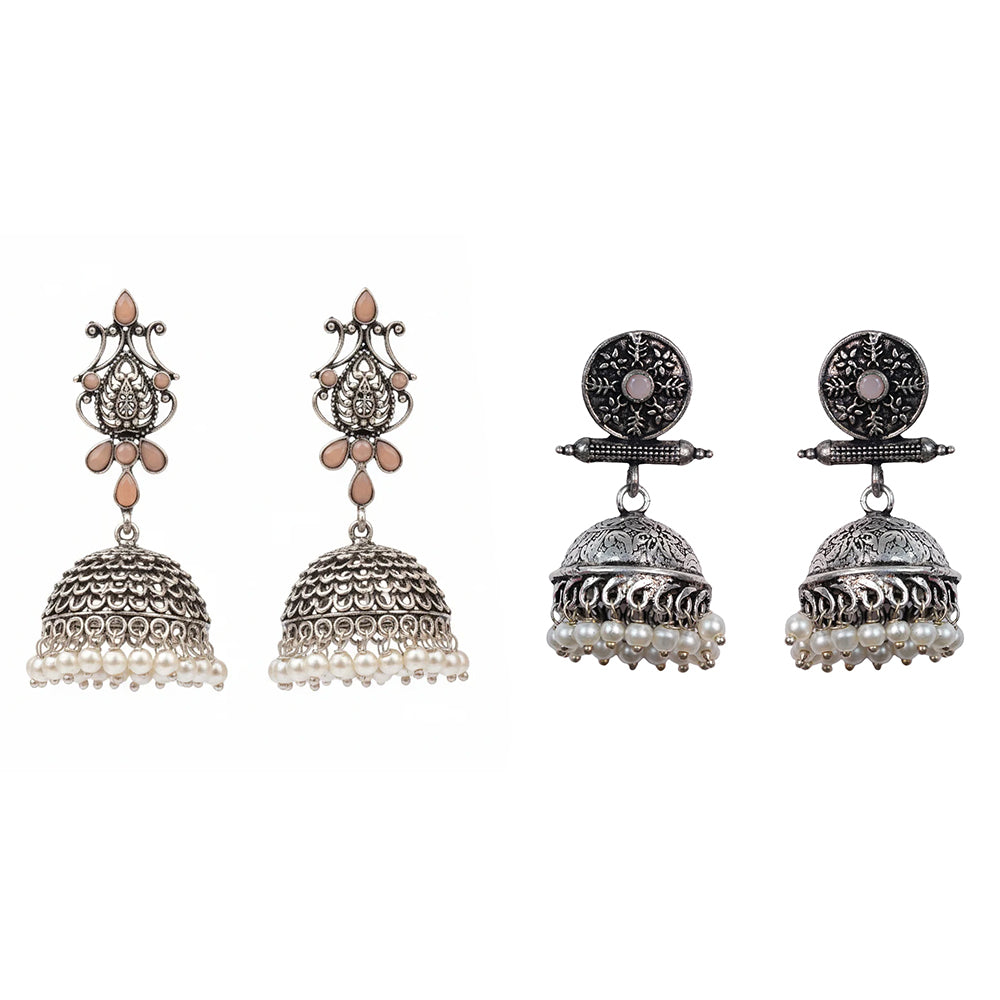 Kalash Kamal earring (Light Orange) Charmbell earrings (Light Orange) Combo set