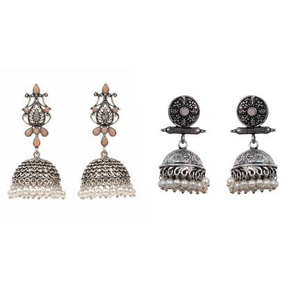 Kalash Kamal earring (Light Orange) Charmbell earrings (Light Orange) Combo set