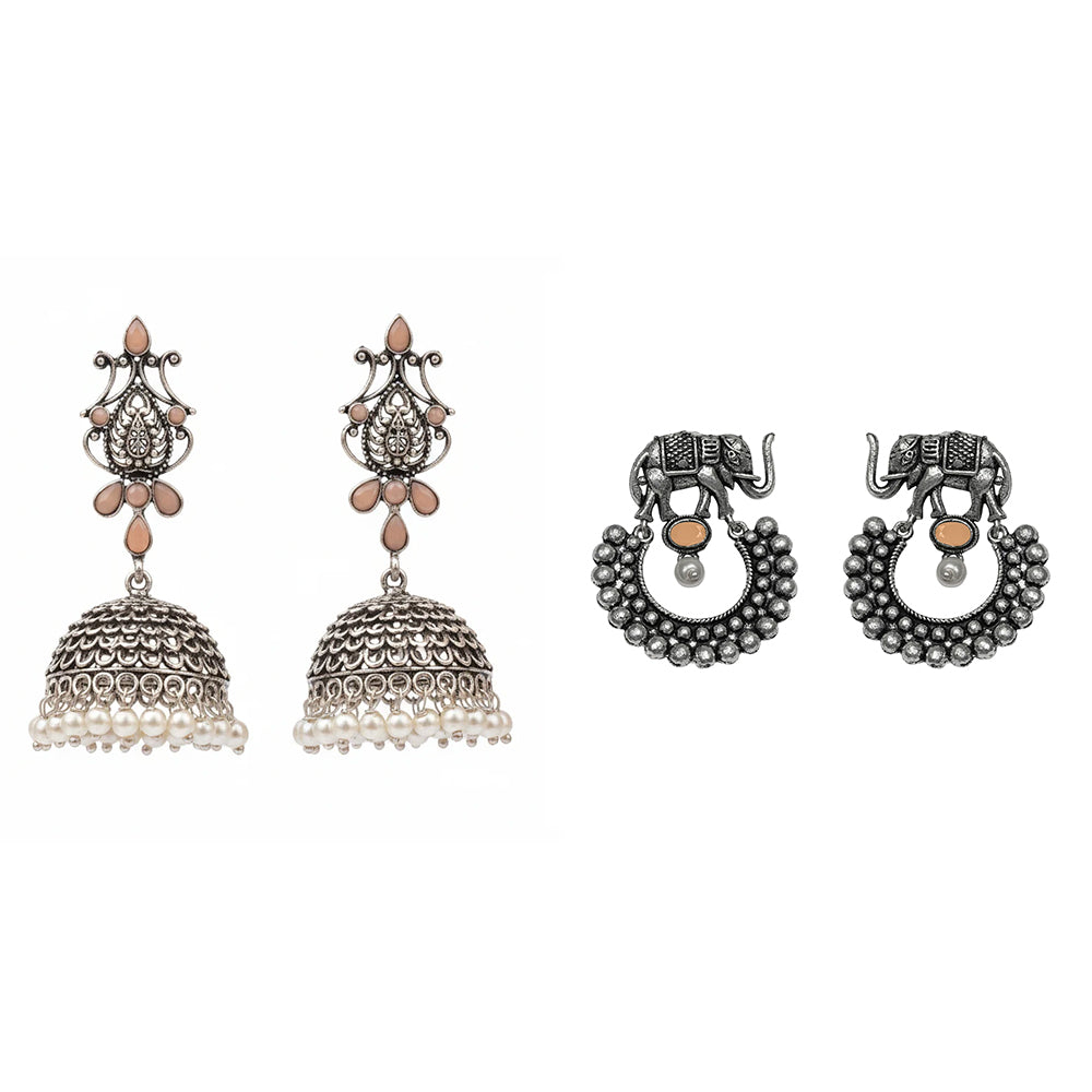 Kalash Kamal earring  Elephant Arc dangler earrings  Combo set