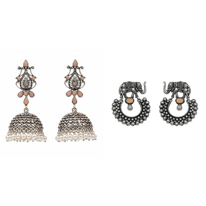 Kalash Kamal earring  Elephant Arc dangler earrings  Combo set
