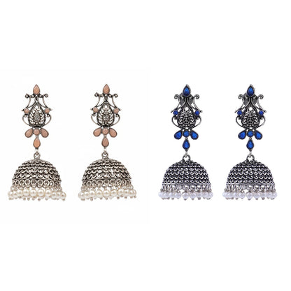 Kalash Kamal earring (Light Orange) Kalash Kamal earring (Blue) Combo set