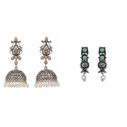 Kalash Kamal earring  Wonderful wildflower oxidised stud earrings Combo