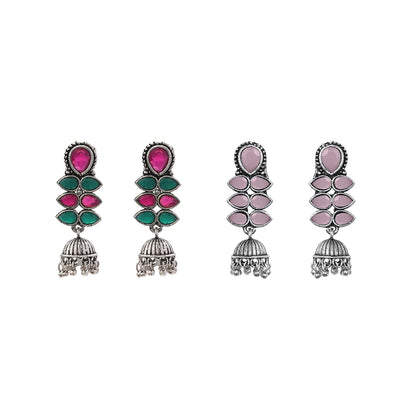 Dazzle Dash Jhumki earring (Multicolored) Dazzle Dash Jhumki earring (Baby Pink) Combo set